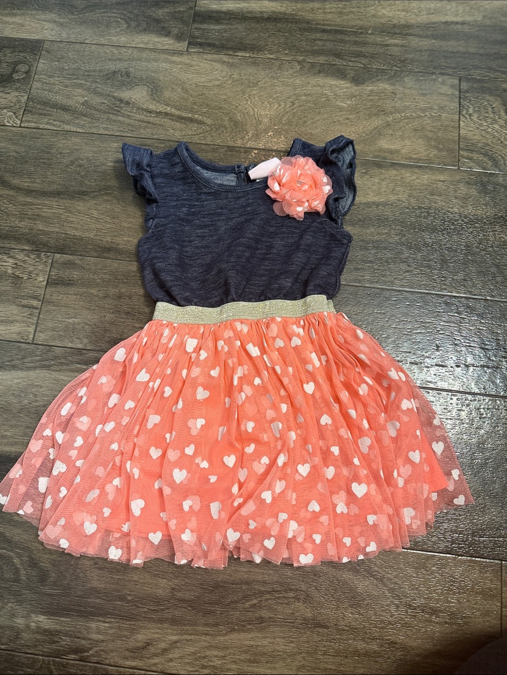 Little Lass Pink Label on Navy Plaid Top